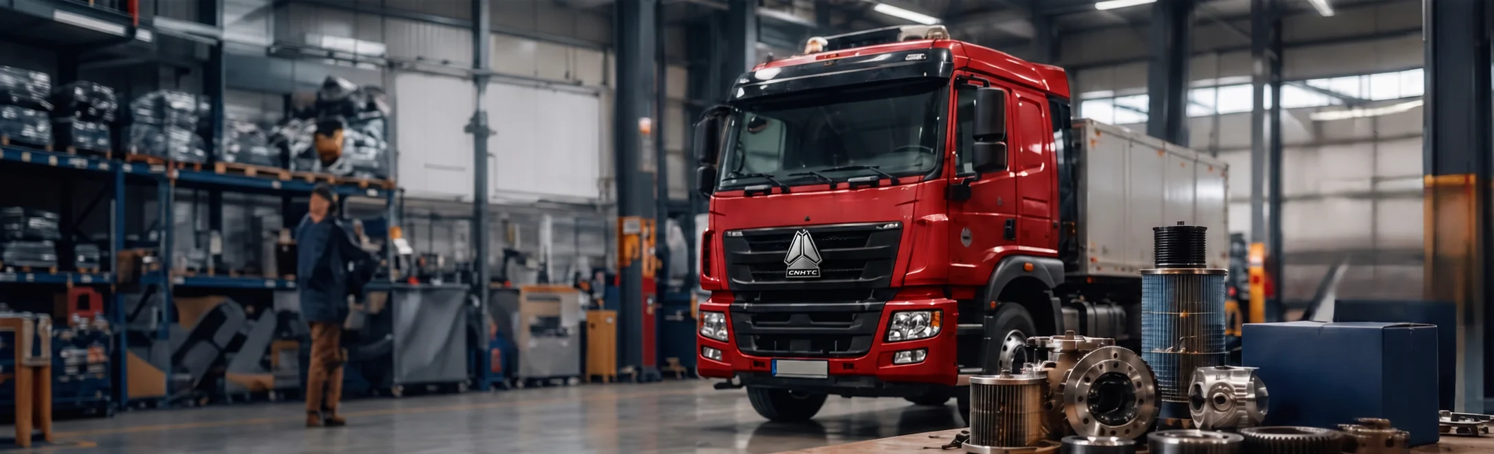 Sero Sino Truck workshop with heavy transport and spare parts
