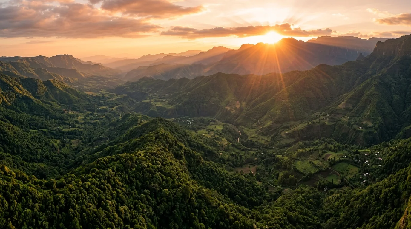 Ethiopian highland mountain landscape